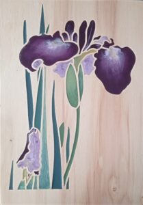 Iris mauve à un bouton