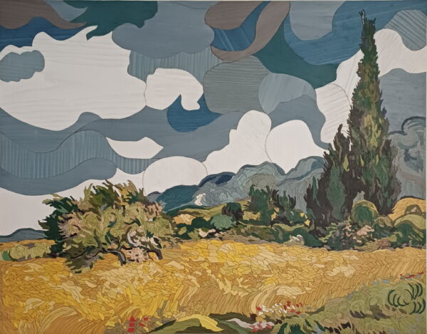 les cyprès marqueterie